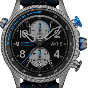 AVI-8 Herrklocka AV-4080-02 Hawker Hunter Svart/Läder ⌀44 mm