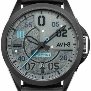 AVI-8 Herrklocka AV-4086-04 P-51 Mustang Grå/Läder ⌀43 mm