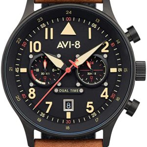 AVI-8 Herrklocka AV-4088-03 Hawker Hurricane Svart/Läder ⌀43 mm