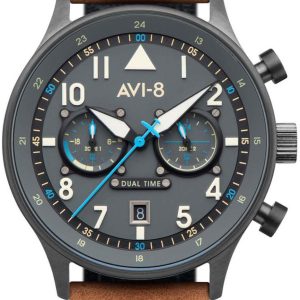 AVI-8 Herrklocka AV-4088-04 Hawker Hurricane Grå/Läder ⌀43 mm