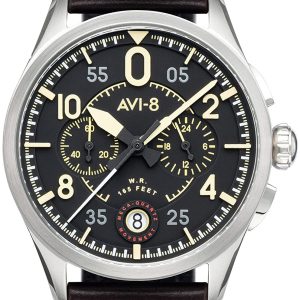 AVI-8 Herrklocka AV-4089-01 Spitfire Svart/Läder ⌀42 mm