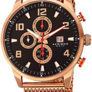 Akribos XXIV Herrklocka AK784RG Svart/Roséguldstonat stål ⌀43 mm