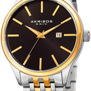 Akribos XXIV Herrklocka AK941TTG Svart/Gulguldtonat stål ⌀44 mm