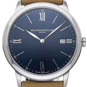 Baume & Mercier Herrklocka M0A10385 Classima Blå/Läder ⌀42 mm