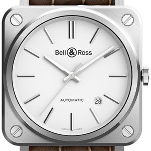 Bell & Ross BR-S-92-WHITE-STEEL-ALLIGATOR-ST Br 05 Vit/Läder