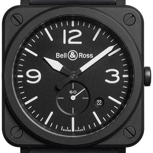 Bell & Ross BR-S-CERAMIC-MATTE Br S Quartz Svart/Gummi