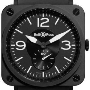 Bell & Ross BR S Quartz Herrklocka BRS-BLC-MAT-SRB Svart/Gummi