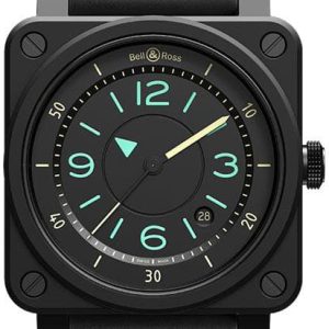 Bell & Ross Herrklocka BR-03-92-BI-COMPASS Instruments Svart/Gummi