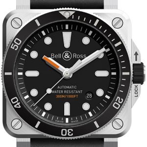 Bell & Ross Herrklocka BR-03-92-DIVER Instruments Svart/Gummi