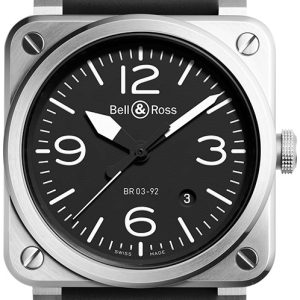 Bell & Ross Herrklocka BR-03-92-STEEL-2016 Br 03-92 Svart/Gummi