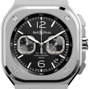 Bell & Ross Herrklocka BR-05-CHRONO-BLACK-STEEL-RUBBER- Br 05