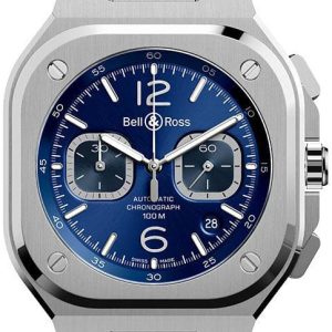 Bell & Ross Herrklocka BR-05-CHRONO-BLUE-STEEL-RUBBER-S Br 05