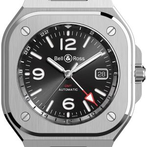 Bell & Ross Herrklocka BR-05-GMT-STEEL-BRACELET Br 05 Svart/Stål