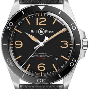 Bell & Ross Herrklocka BR-V2-92-STEEL-HERITAGE-RUBBER Vintage