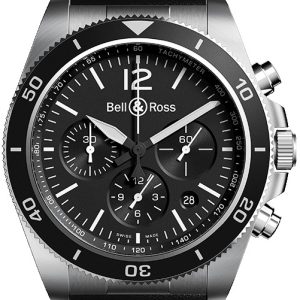 Bell & Ross Herrklocka BR-V3-94-BLACK-STEEL-CALFSKIN Vintage