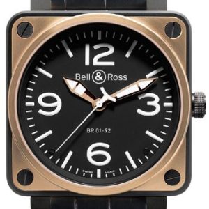 Bell & Ross Herrklocka BR0192-BICOLOR BR 01-92 Svart/Läder ⌀46