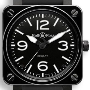 Bell & Ross Herrklocka BR0192-BL-CER-SRB BR 01-92 Svart/Gummi