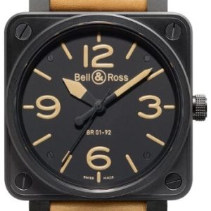 Bell & Ross Herrklocka BR0192-HERITAGE BR 01-92 Svart/Läder ⌀46