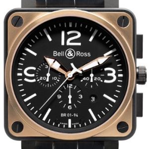 Bell & Ross Herrklocka BR0194-BICOLOR BR 01-94 Svart/Läder ⌀46