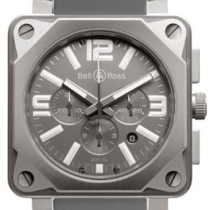 Bell & Ross Herrklocka BR0194-TI-PRO BR 01-94 Grå/Gummi ⌀46 mm