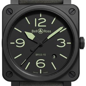 Bell & Ross Herrklocka BR0392-BL3-CE-SCA Br 03-92 Svart/Läder