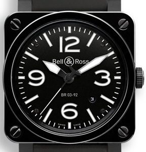 Bell & Ross Herrklocka BR0392-CER-BLP-SRB BR 03-92 Svart/Gummi