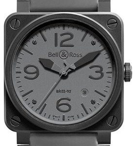 Bell & Ross Herrklocka BR0392-COMMANDO BR 03-92 Grå/Gummi ⌀42 mm