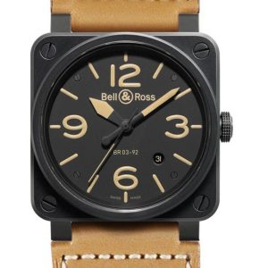 Bell & Ross Herrklocka BR0392-HERITAGE-CE BR 03-92 Svart/Läder