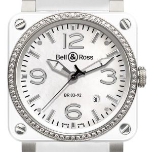 Bell & Ross Herrklocka BR0392-WH-C-D-SRB BR 03-92 Vit/Gummi