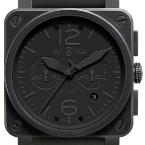 Bell & Ross Herrklocka BR0394-PHANTOM BR 03-94 Svart/Gummi ⌀42 mm