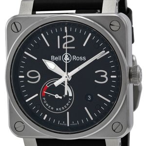 Bell & Ross Herrklocka BR0397-BL-SI-SCA BR 03-97 Svart/Läder