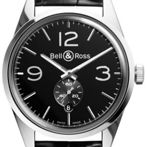 Bell & Ross Herrklocka BRG123-BL-ST-SCR BR 123 Svart/Läder ⌀41