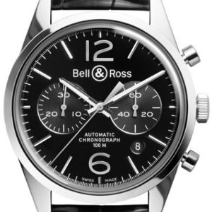 Bell & Ross Herrklocka BRG126-BL-ST-SCR BR 126 Svart/Läder ⌀41