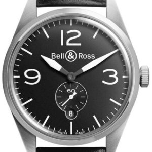 Bell & Ross Herrklocka BRV123-BL-ST-SCA BR 123 Svart/Läder ⌀41