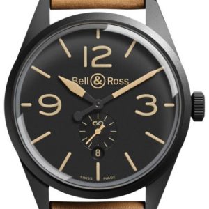 Bell & Ross Herrklocka BRV123-HERITAGE BR 123 Svart/Läder ⌀41 mm