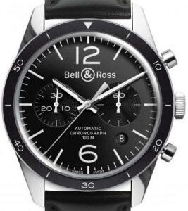 Bell & Ross Herrklocka BRV126-BL-BE-SCA BR 126 Svart/Läder ⌀41