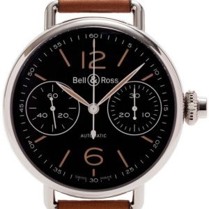 Bell & Ross Herrklocka BRWW1-MONO-HER-SCA WW1 Svart/Läder ⌀45 mm