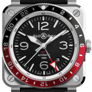 Bell & Ross Herrklocka NEW-BR-03-93-GMT Instruments Svart/Läder