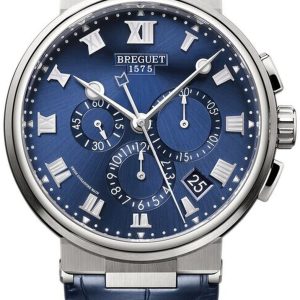 Breguet Herrklocka 5527TI-Y1-9WV Marine Blå/Läder ⌀42.3 mm