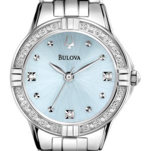 Bulova Damklocka 96R172 Diamond Blå/Stål ⌀26 mm