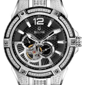 Bulova Herrklocka 98A128 Mechanical Svart/Diamantinfattad ⌀45 mm