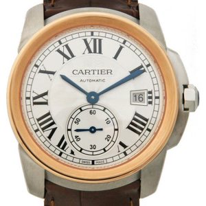 Cartier Calibre De Cartier Herrklocka W2CA0002 Silverfärgad/Läder