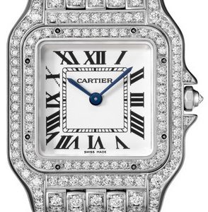 Cartier Damklocka HPI01130 Panthere De Silverfärgad/18 karat vitt