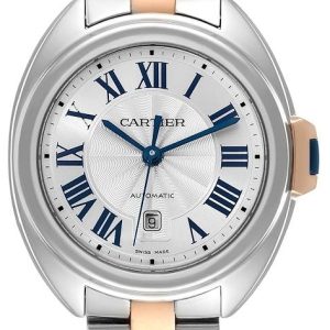 Cartier Damklocka W2CL0004 Calibre De Silverfärgad/18 karat