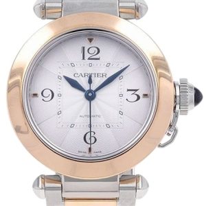 Cartier Damklocka W2PA0008 Pasha De Silverfärgad/18 karat roséguld