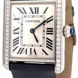 Cartier Damklocka W4TA0017 Tank Must de Silverfärgad/Satin