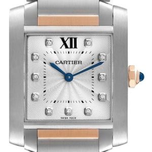 Cartier Damklocka WE110005 Tank Francaise Silverfärgad/18 karat