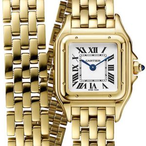 Cartier Damklocka WGPN0013 Panthere De Silverfärgad/18 karat gult