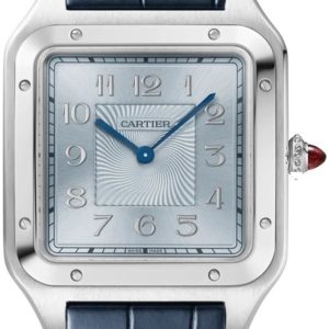 Cartier Damklocka WGSA0050 Santos Dumont Blå/Läder