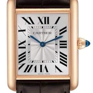 Cartier Damklocka WGTA0011 Tank Louis Silverfärgad/Läder